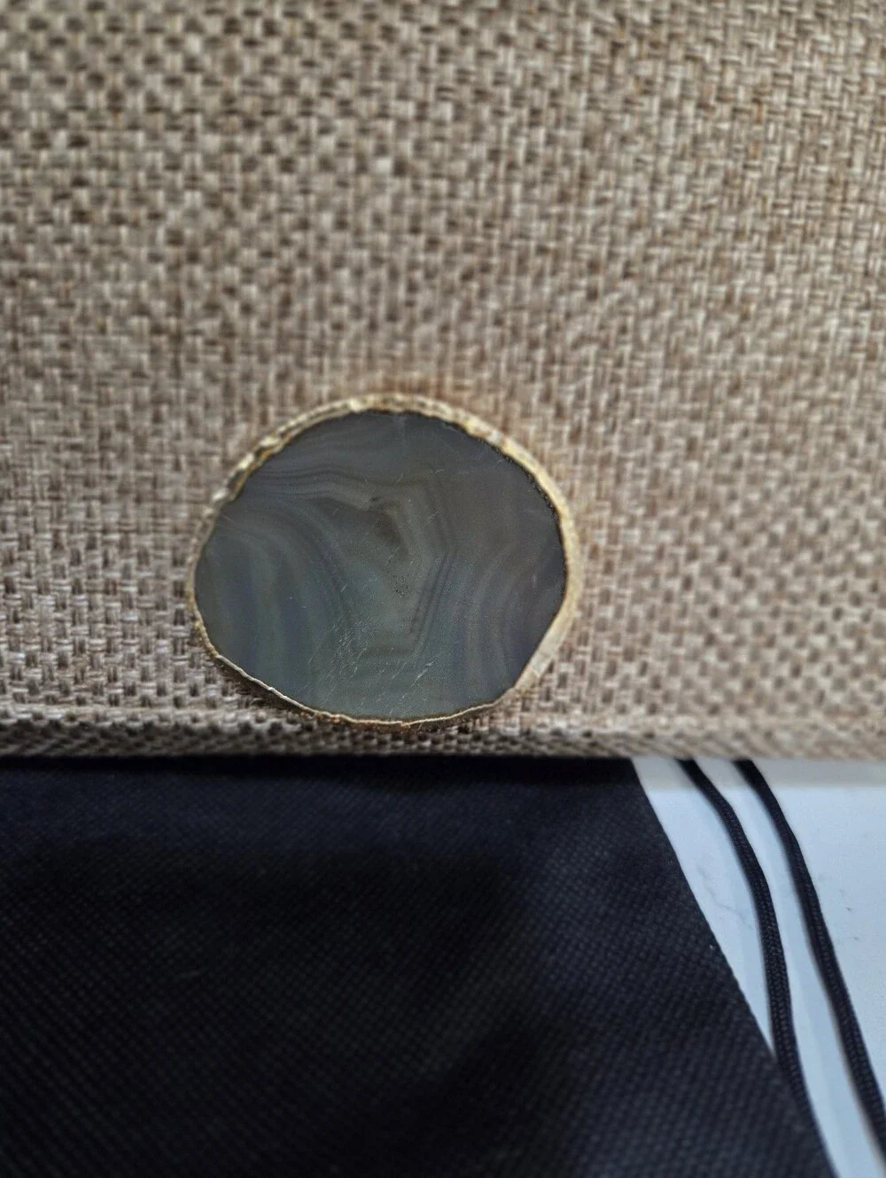 Sitara Gold-Tone Woven Crossbody Clutch - Textured Removable Strap Dust Bag